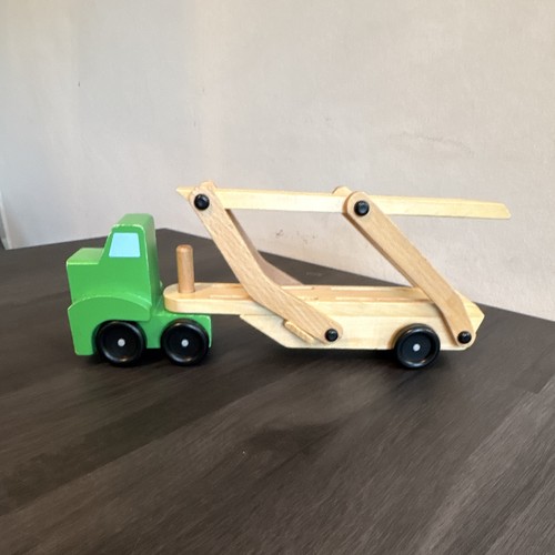 Wooden toy car transporter - toy,