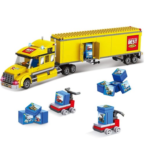 Truck building block set cargo - block,