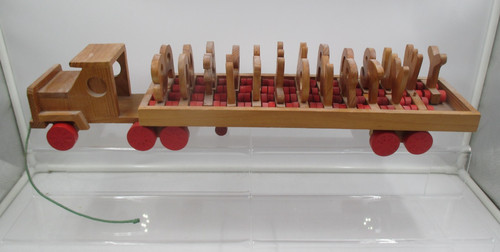 Wooden alphabet trailer truck - alphabet,