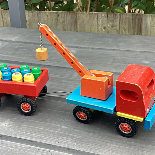 Heros wooden toy crane truck - heros,